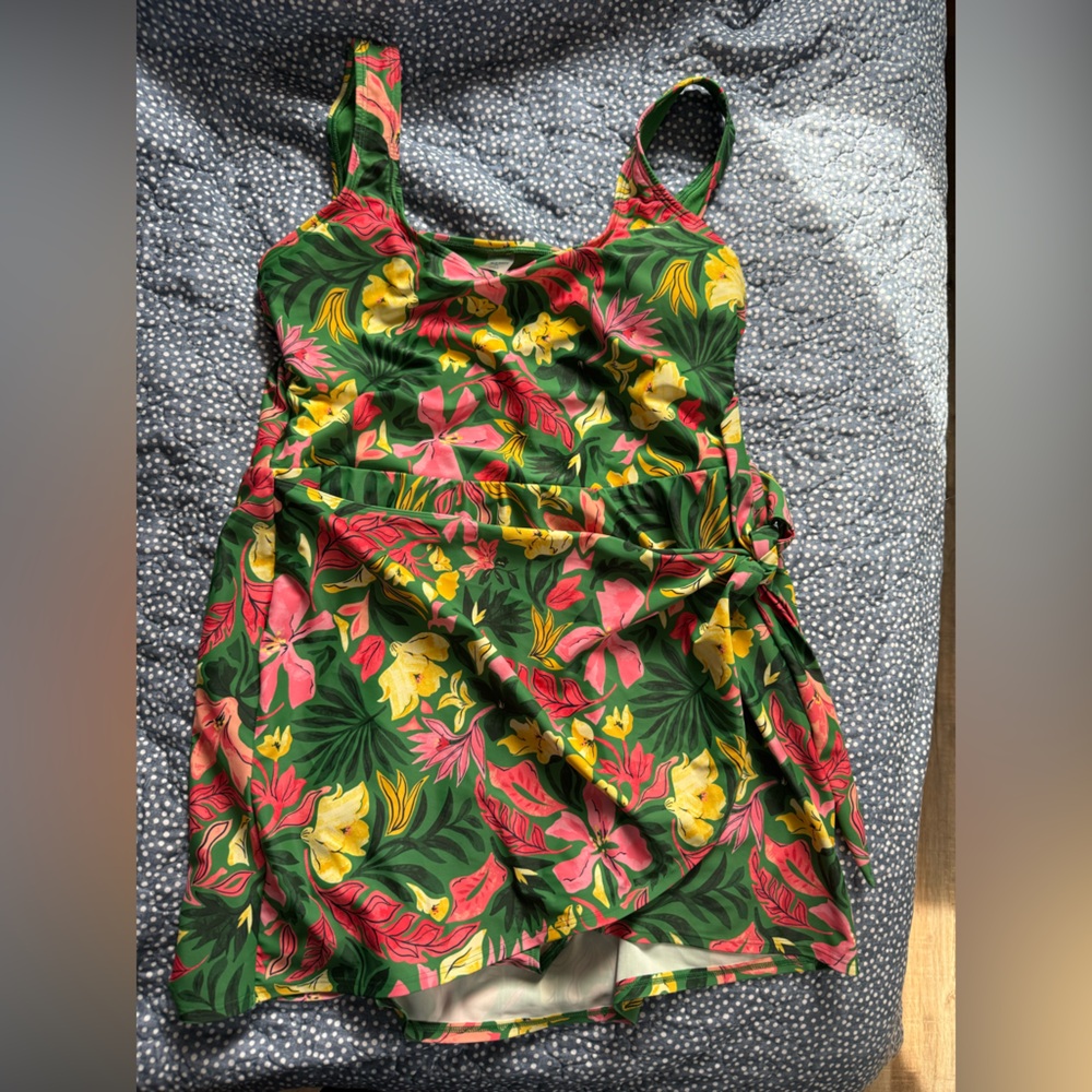 Matte Side-Tie Swim Dress